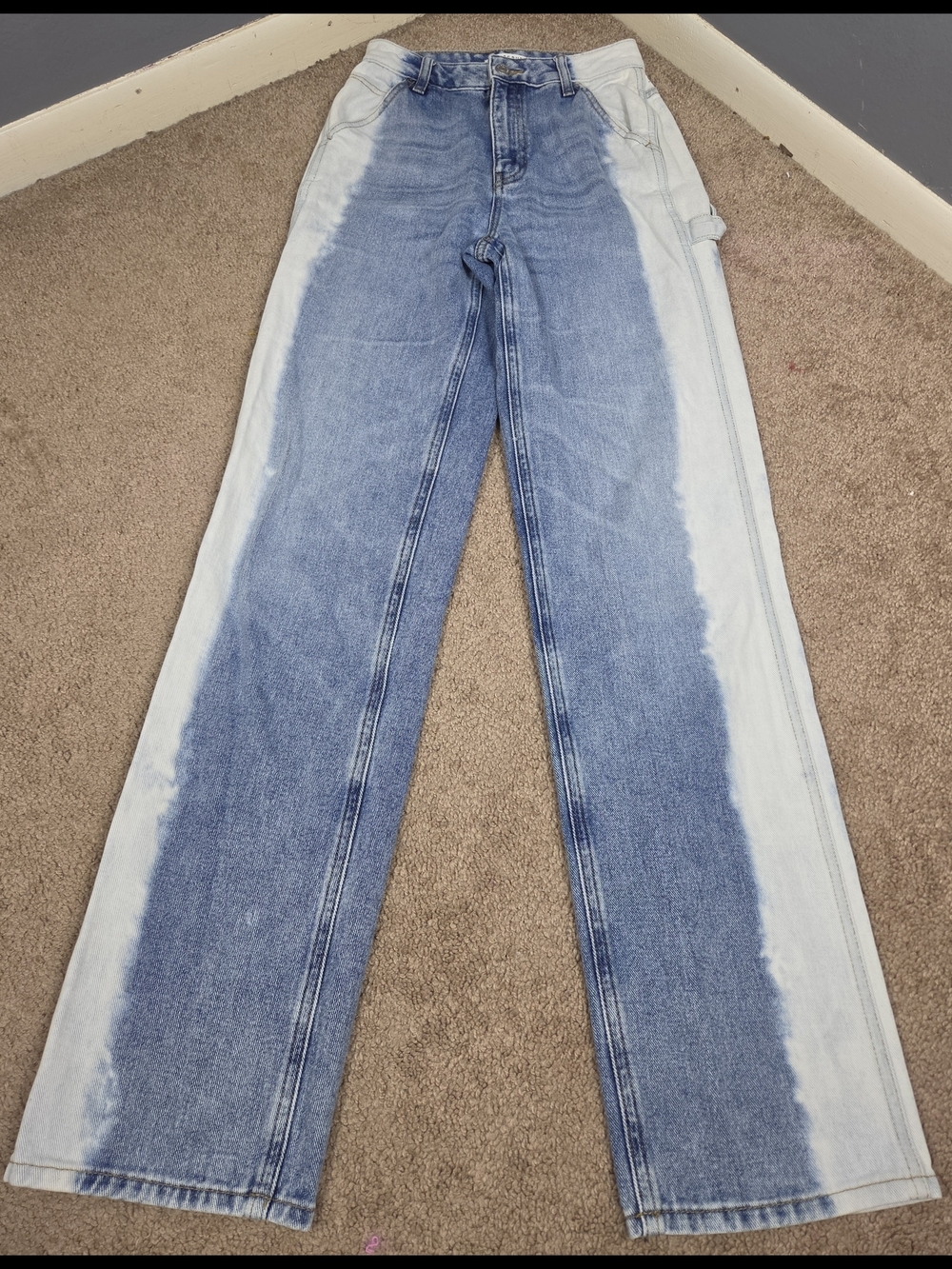 PacSun Two-Tone Blue Wide-Leg Jeans